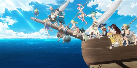 DR STONE SEASON 4 SUB INDO lewat jembatan layang musim hujan image 2