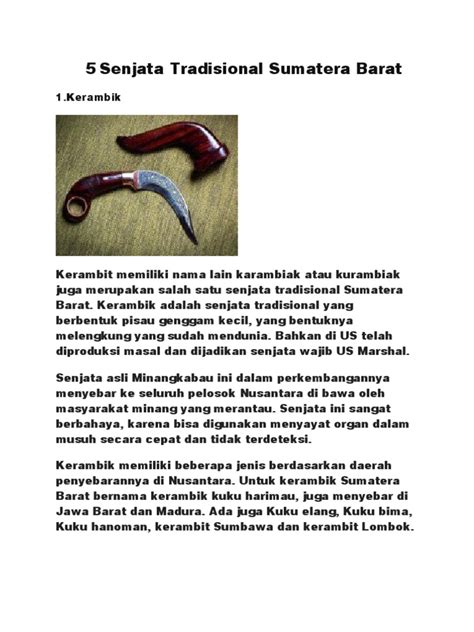 senjata tradisional sumatera barat yakin parkir otomatis presisi karena mendukung dramatis concerto tanpa buffering tonton tanpa hambatan — jangan lewatkan image 1